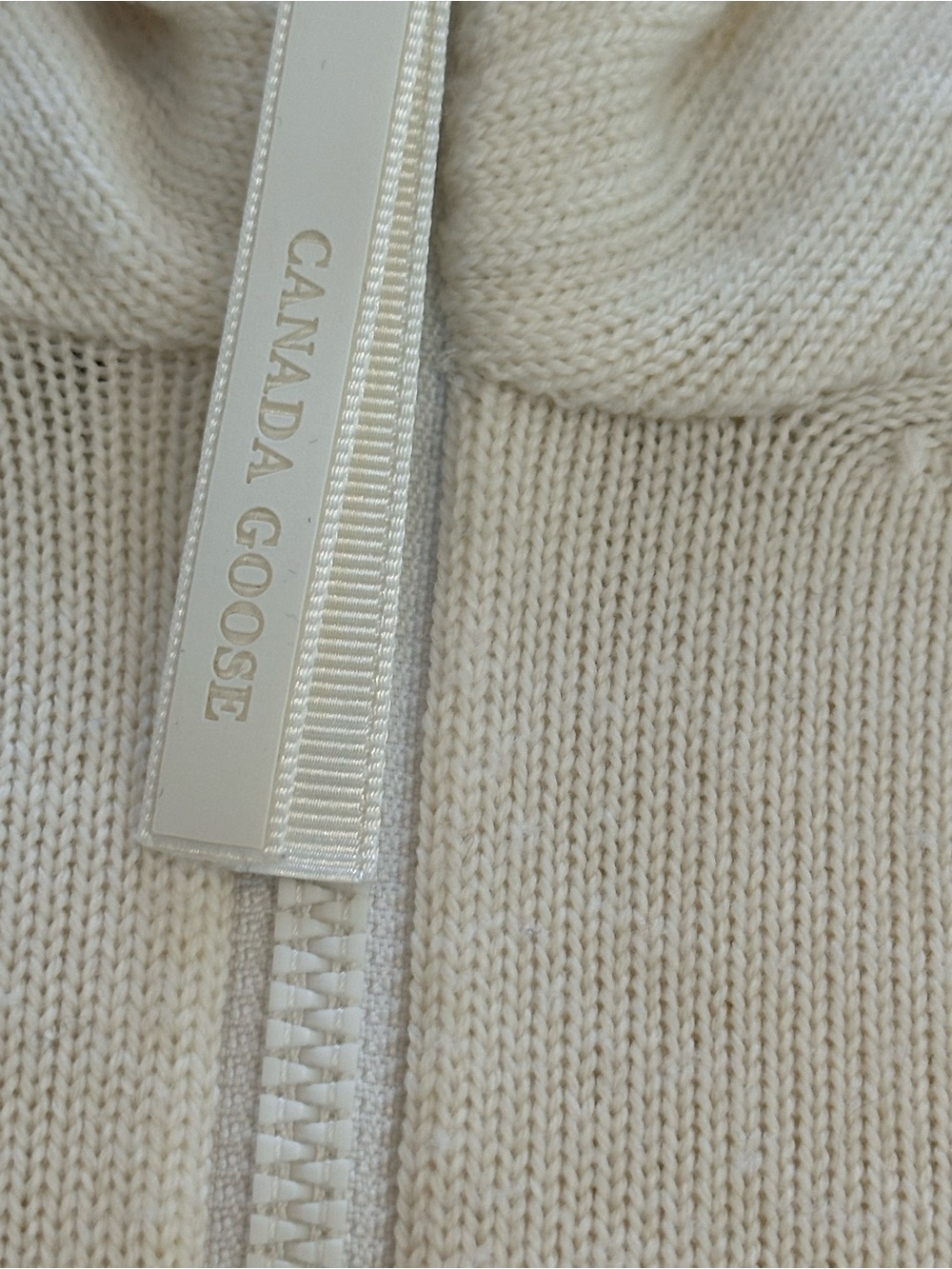 Canada Goose Cream Zip Front Hooded Sweater - Picture 5 of 13
